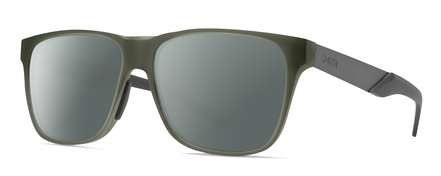 Pre-owned Smith Lowdown Steel Unisex Polarized Sunglasses Moss Crystal Green/gunmetal 56mm In Smoke Grey Polar