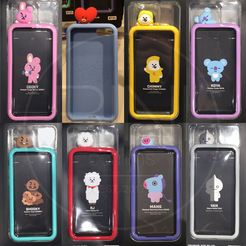 BTS BT21 Official Authentic Goods Silicone baekom Case iPhone 7/8 ...