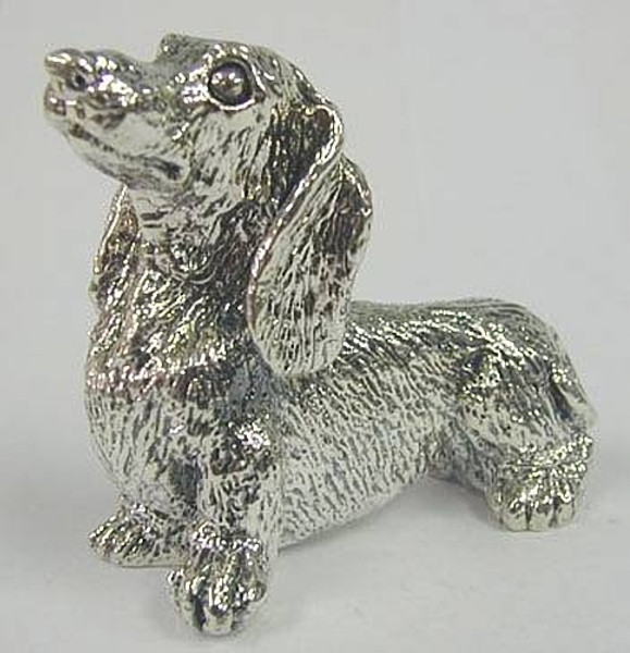 Silver Dachshund Figurine Unique 925 Sterling Silver Collectible Dog Miniature