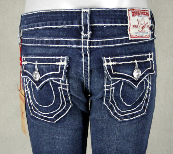 True Religion Jeans Women's Joey Super T DUSTY SKIES dark wash flare ...