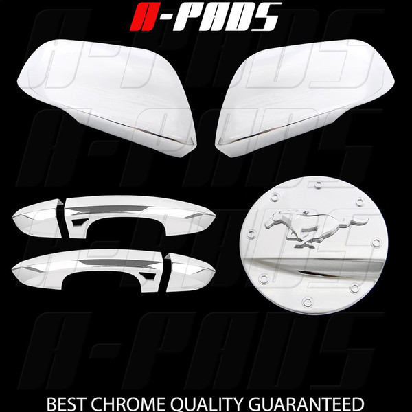 FOR FORD MUSTANG 15-16 COMBO OF CHROME COVERS DOOR HANDLES /& TAILLIGHT BEZEL