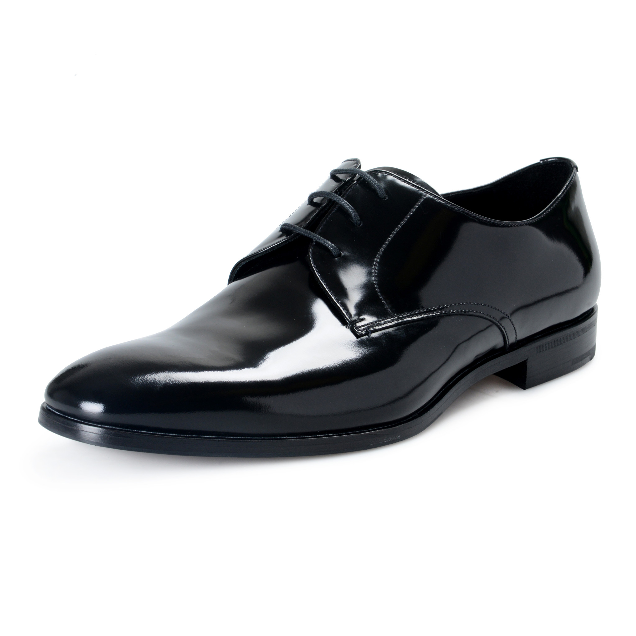 prada men's black leather shoes