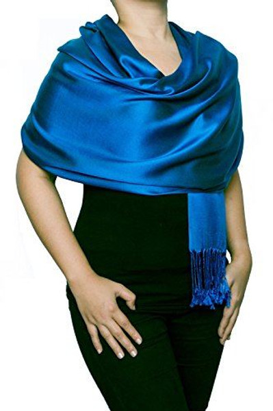 Opulent Luxury Pashmina Wrap Scarf Reversible Authentic Silk Shawl 70" x 28"