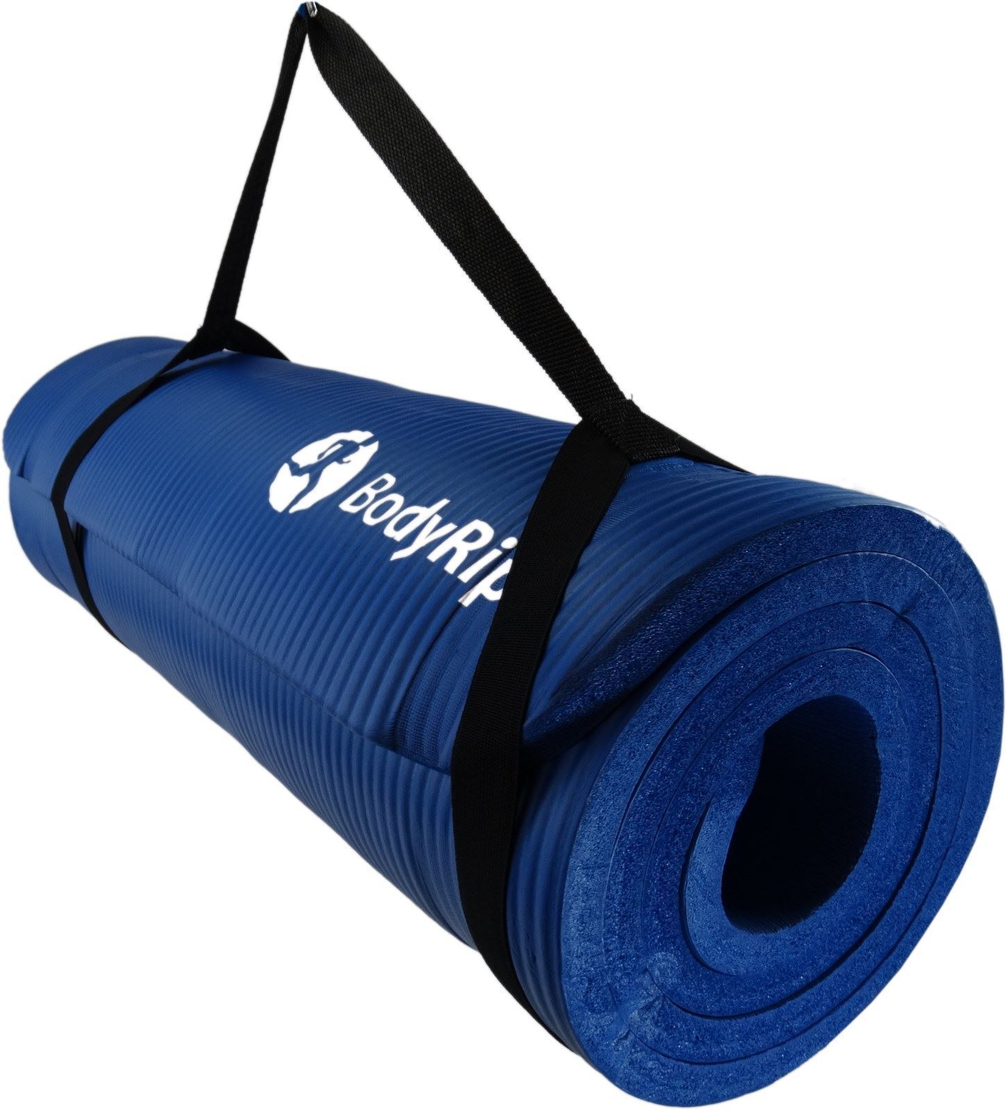 BodyRip Exercise Training Nbr Blue Yoga Mat 15Mm With Carry Straps Workout eBay