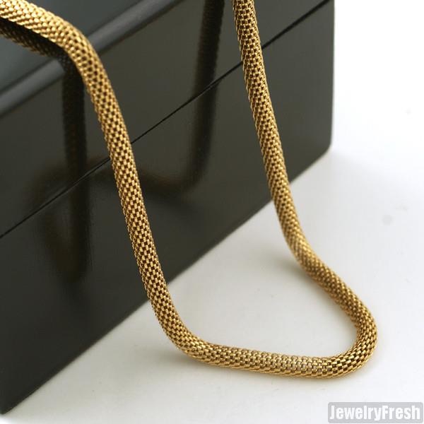 Men's Black Gold Finish Multivariation 4mm Jet Black Franco/Snake Chain Necklace