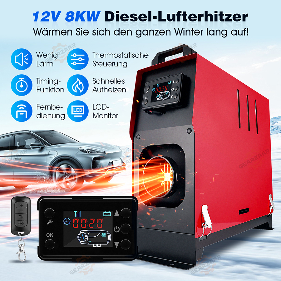 8KW 12V diesel car heater parking heater air heater air heater LCD car  truck van