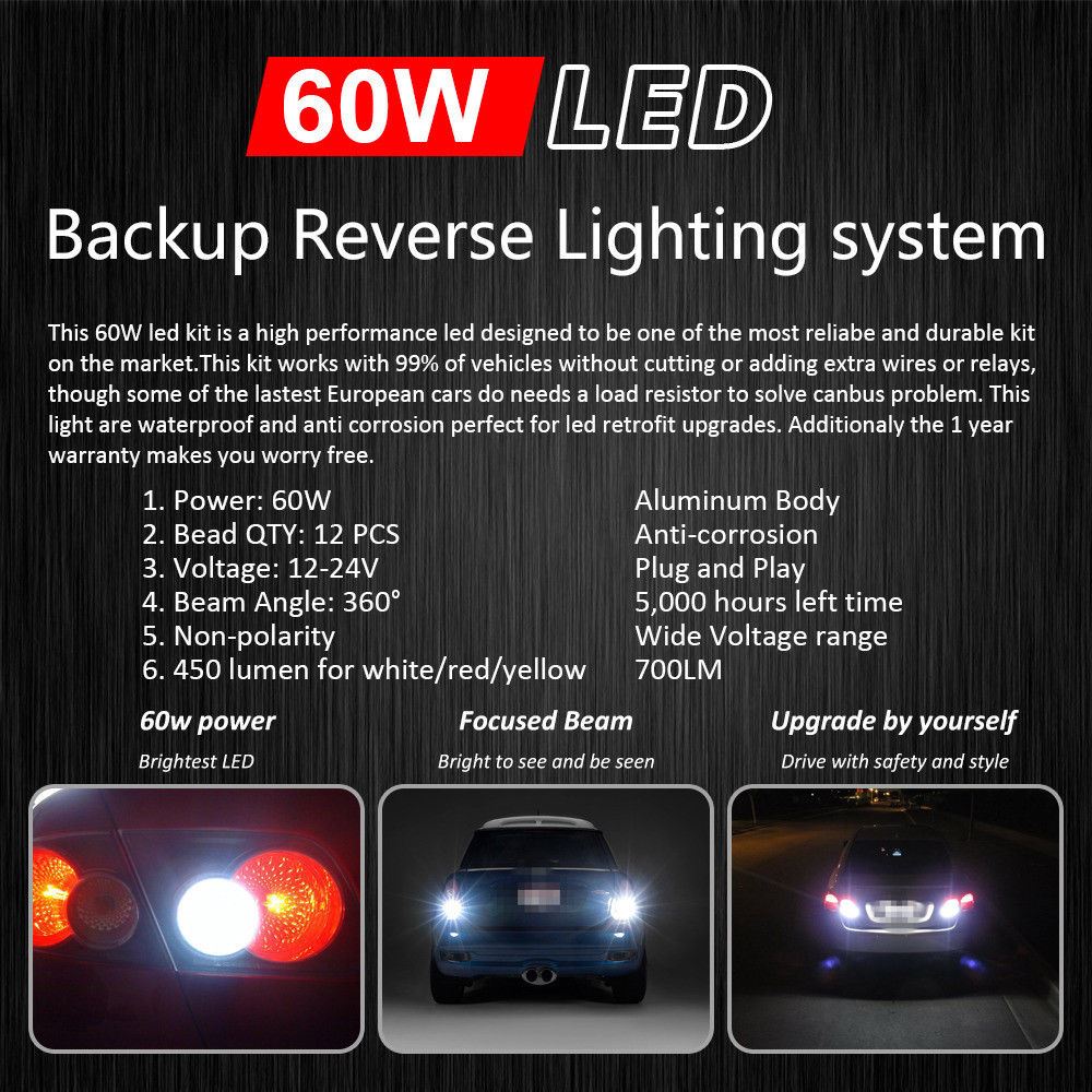 LED Replacement Car Bulbs 60W 3157 Backup Reverse Light Fit 2015-2016 Ford F150 | eBay 2016 Ford F150 Reverse Light Wire Color