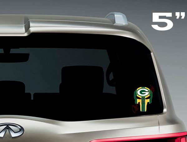 Green Bay Packers V2 Vinyl Decal Sticker Full Color Free Bonus Green Bay Packers Punisher Car, Truck, Boat, Wall, Window, Etc.