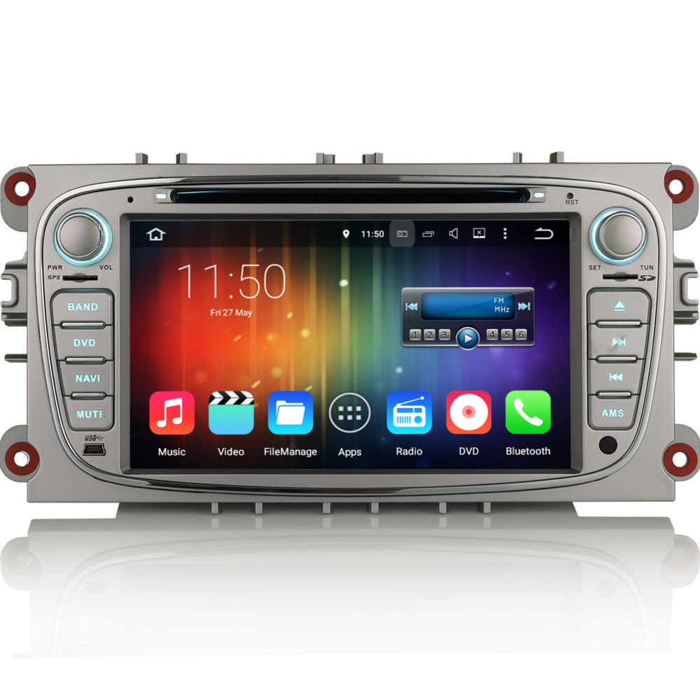 7" Android 8.0 Silver WiFi GPS Sat Nav DVD Stereo DAB