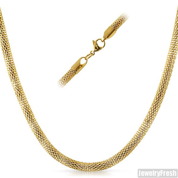 Men's Black Gold Finish Multivariation 4mm Jet Black Franco/Snake Chain Necklace