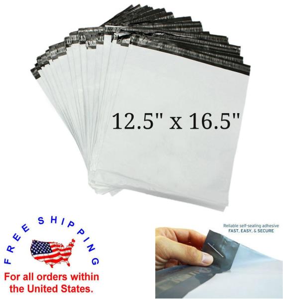 500 12x15.5 Poly Mailers Self Sealing Shipping Envelopes Plastic Bags 2.5 Mil