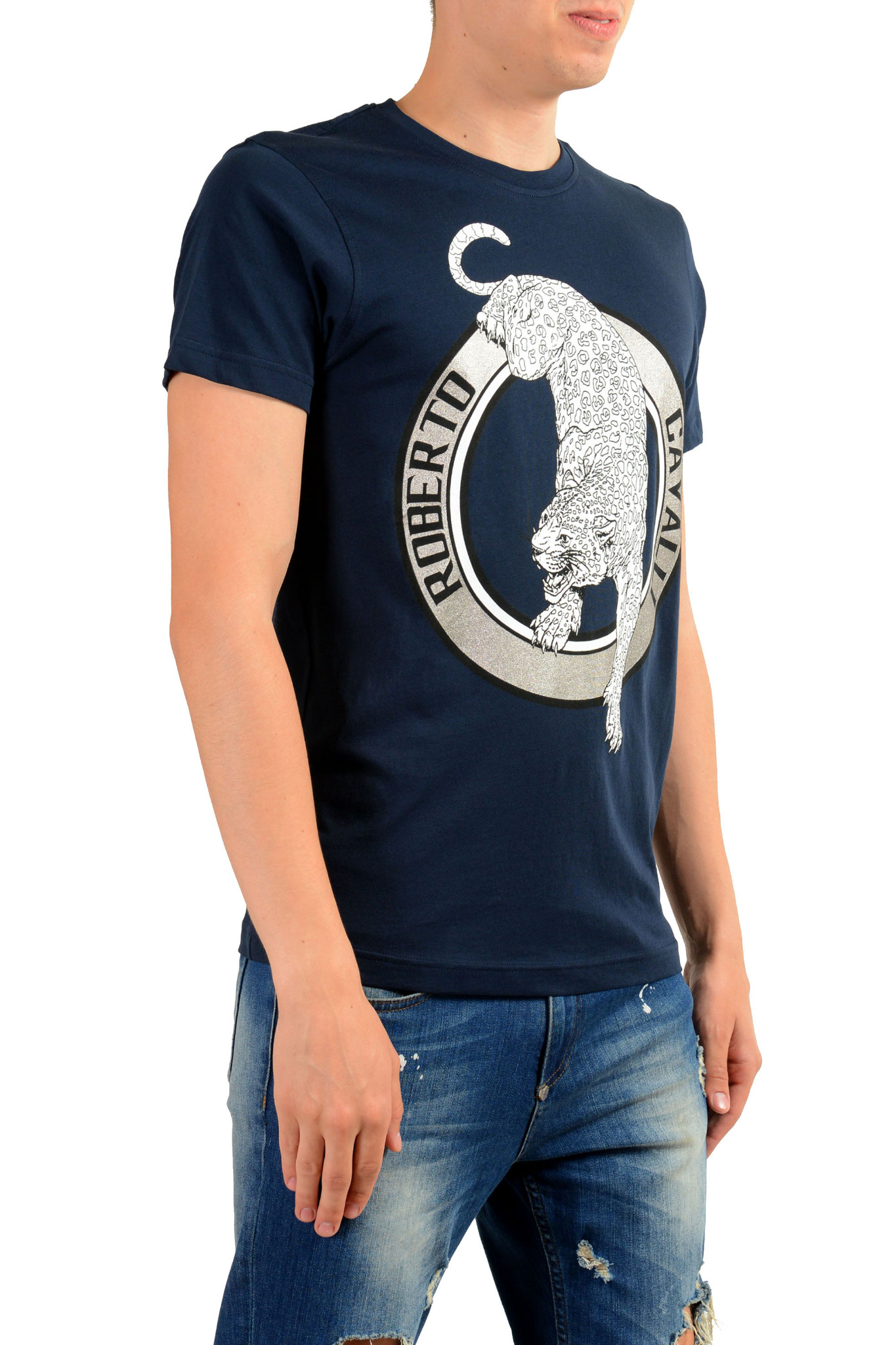 Roberto Cavalli Men's Blue Graphic Print T-Shirt Sz S M L XL 2XL | eBay