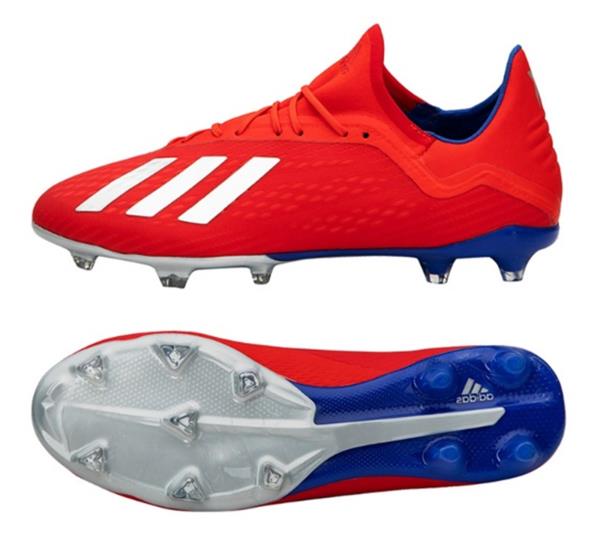Adidas Men X 18.2 FG Cleats Red Silver 