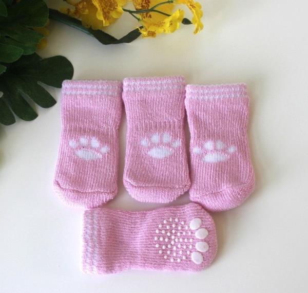 L M USA SELLER Non Slip Grip Dog Cat Socks Skid-Free PURPLE for Small Breed S