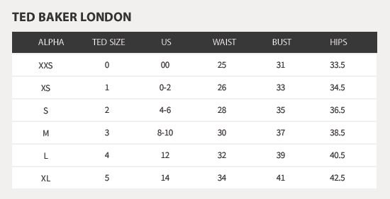 Ted Baker Size Chart Womens