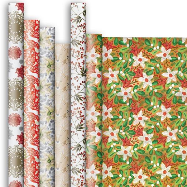 Birthday Party Gift Wrap Wrapping Paper Assortment 6 Rolls 5ft x 30in