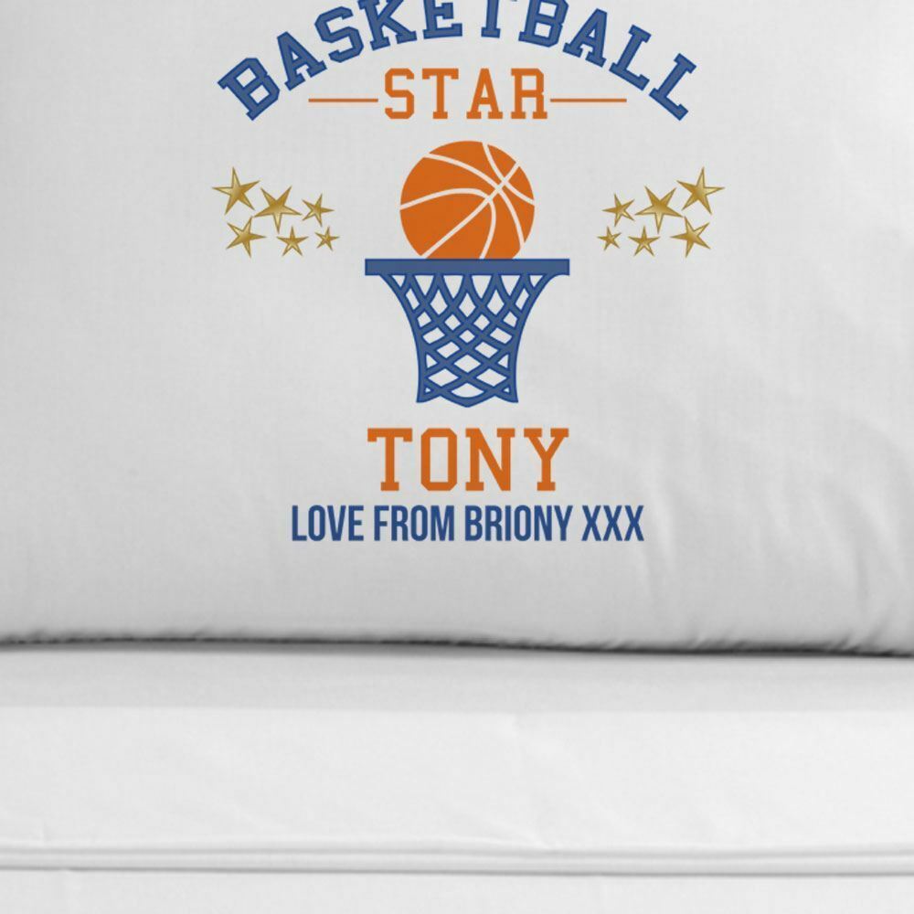 Details About Personalised Basketball Star Pillowcase Sports Gifts For Boys Birthday Christmas