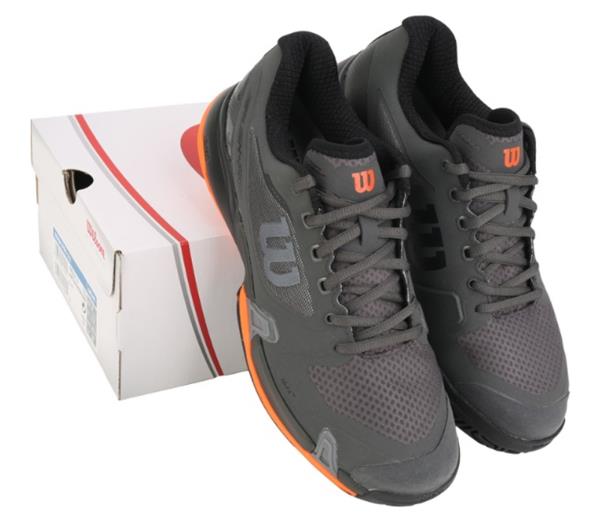 Wilson Men Rush Pro 2.5 Tennis Shoes Running Gray Racket Sneakers Shoe WRS324110