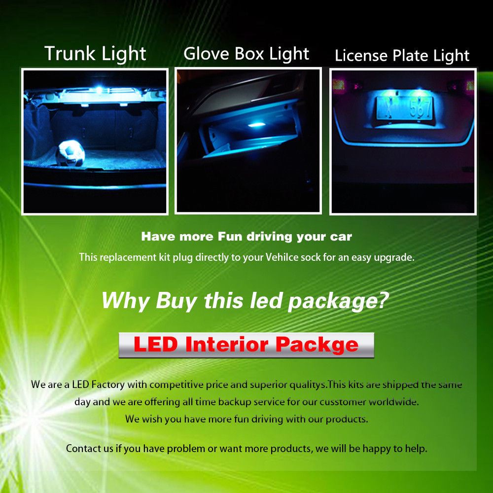 Details About Fit 1999 05 Vw Mk4 Golf Gti Jetta Canbus 13pcs Led Ice Blue Interior Lights Kits