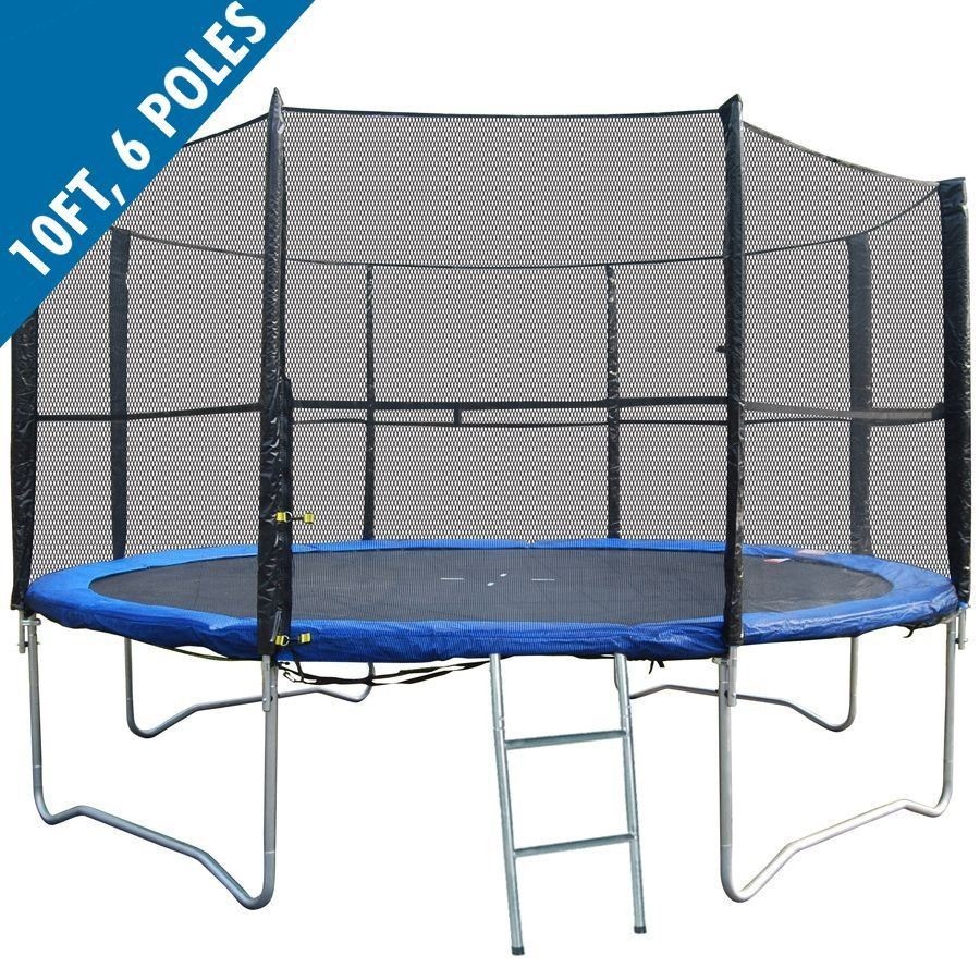 New 10Ft Replacement 6 Pole Trampoline Safety Net Enclosure Surround Outdoor