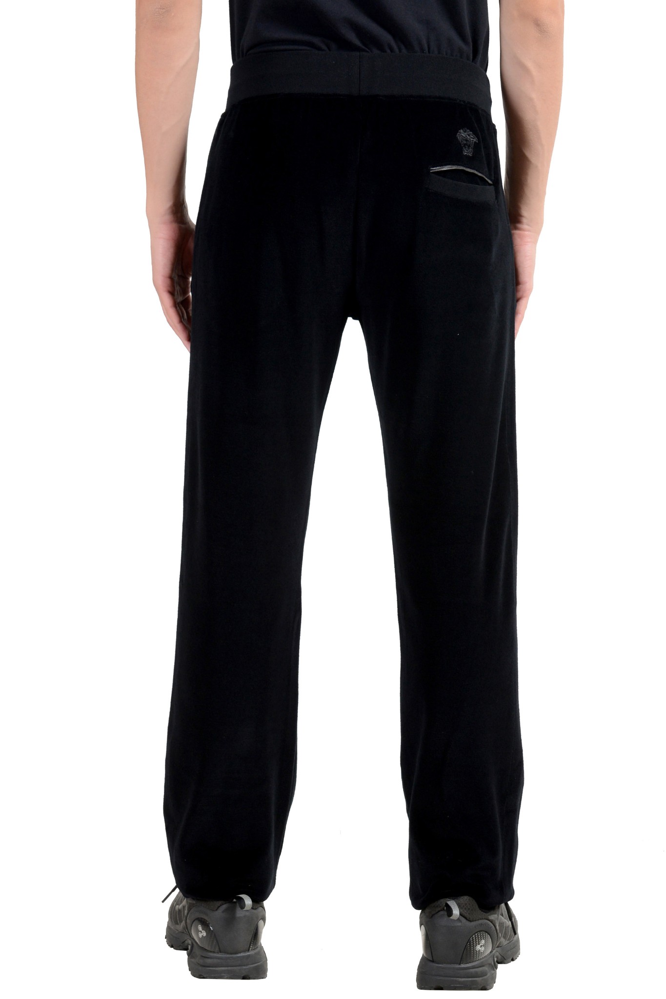 Versace Men's Black Velour Track Sweat Pants Size S XL 2XL 3XL 4XL