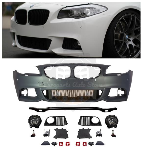 BMW F10 MTECH STYLE FRONT BUMPER KIT WITH FOG LIGHTS FOR