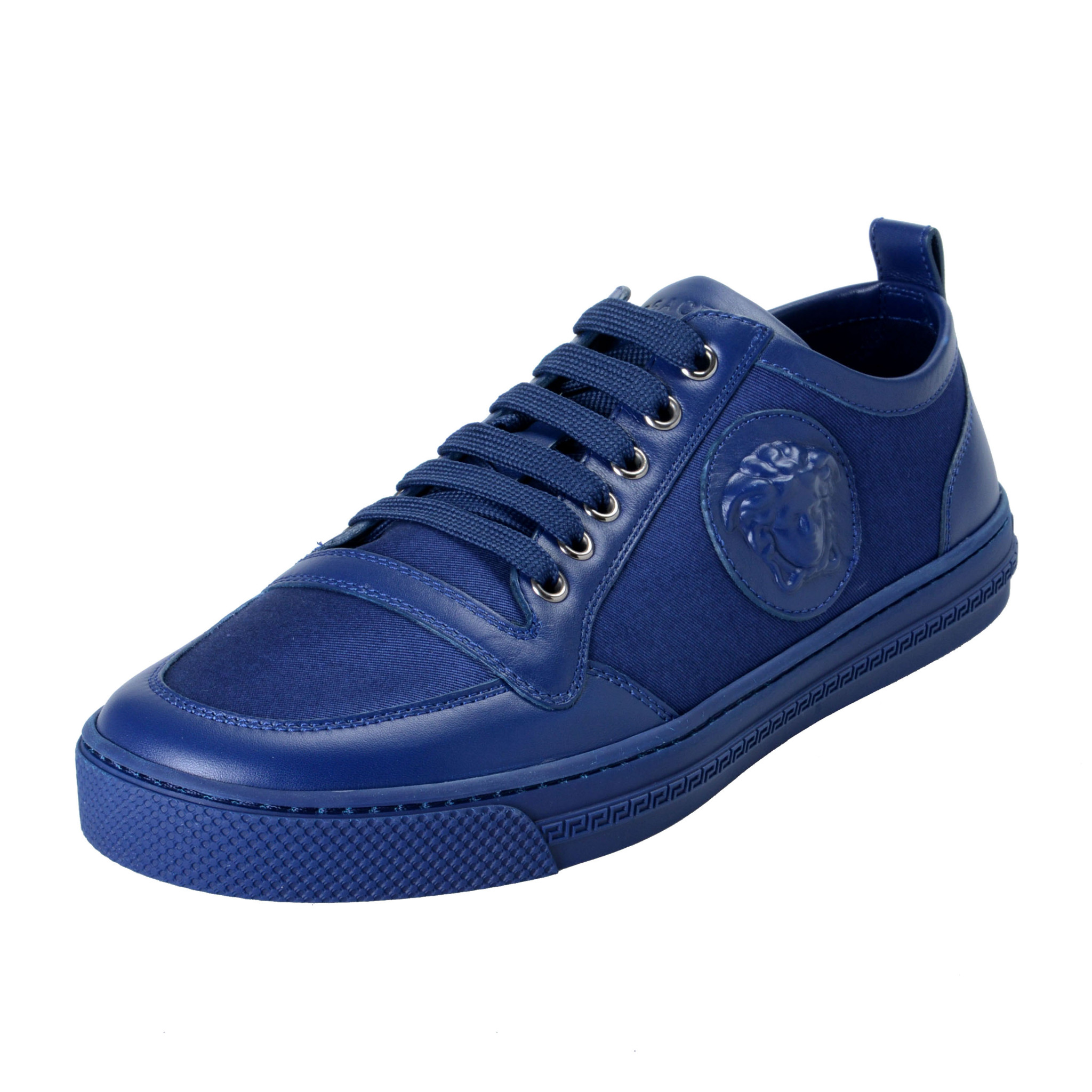 Versace Men's Blue Canvas Leather Medusa Fashion Sneakers Shoes | eBay