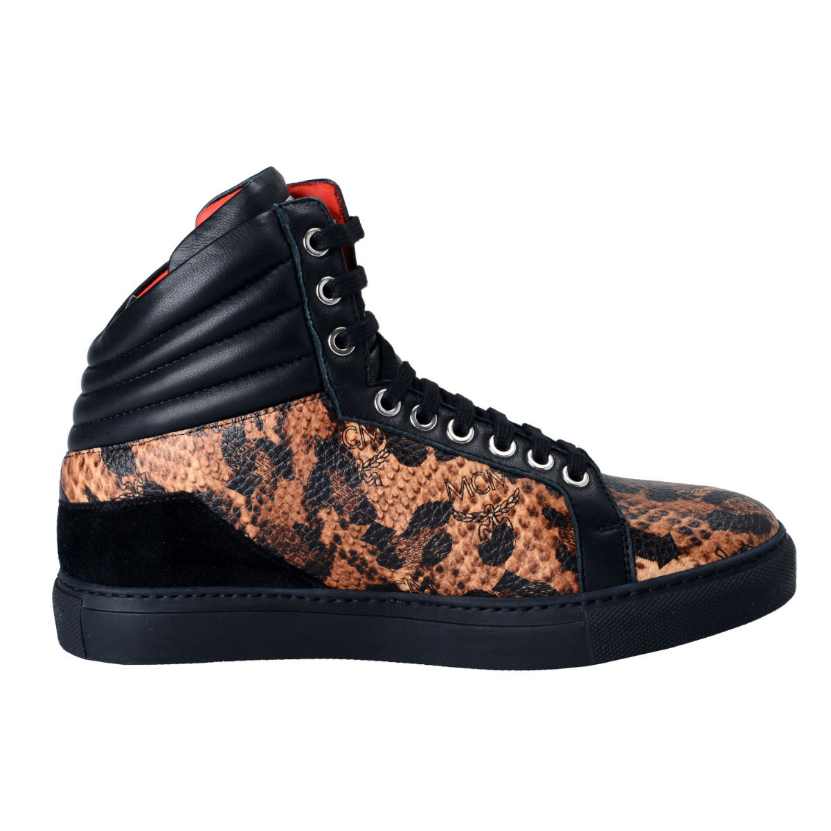 MCM Visetos Women's Jaguar Black Hi Top Fashion Sneakers Shoes Sz 5 6 7 ...