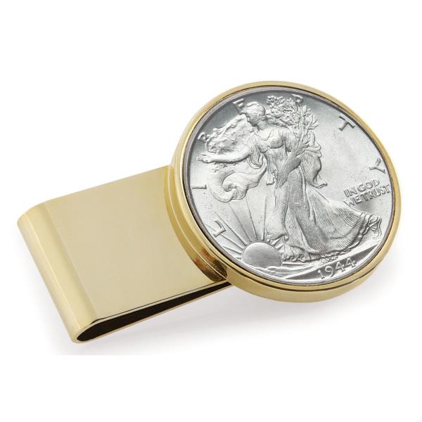NEW Year to Remember Silvertone Half Dollar Coin Money Clip 1974
