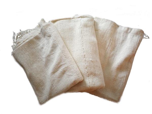 African Handwoven Mud Cloth Bambara Fabric Plain White