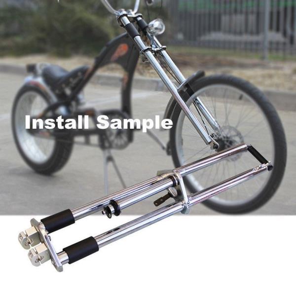 Triple Square Twisted Crown Chrome. Bike fork crown, bicyclefork extended c