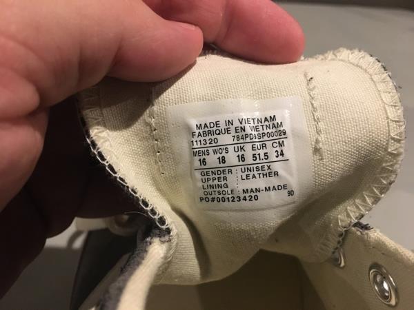 converse size tag