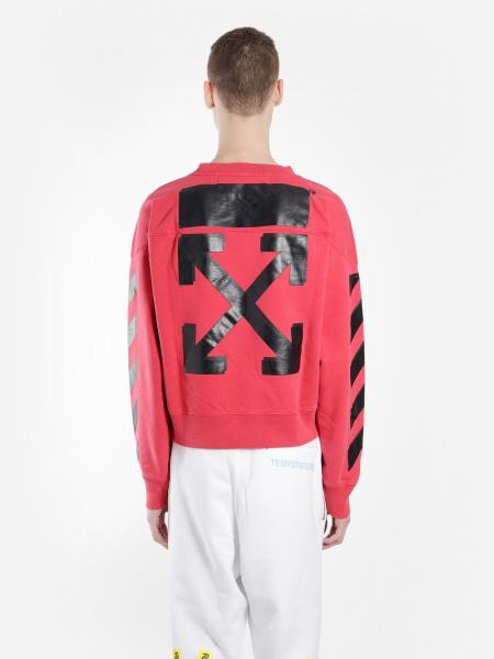 off white champion hoodie red