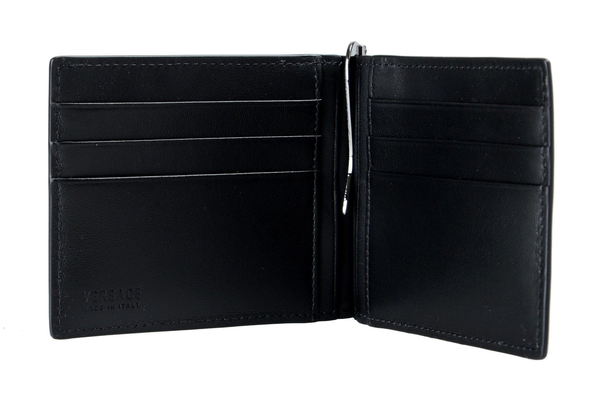 Versace Men's 100% Leather Black Money Clip Wallet | eBay