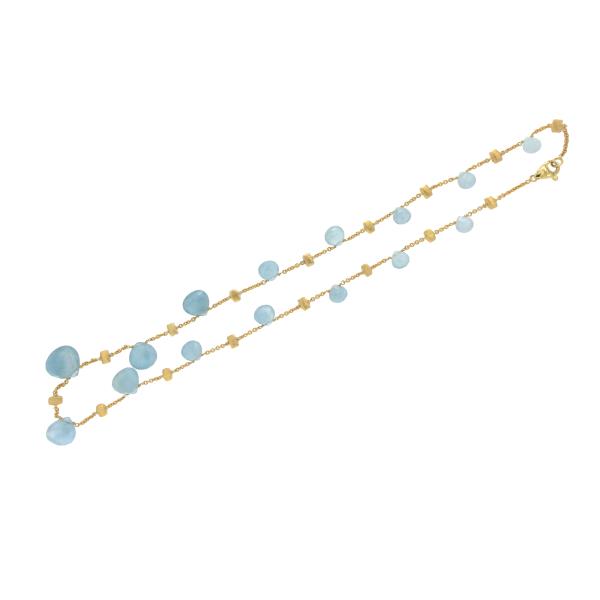 Luxo Jewelry News Letter - Premium Jewelry - MARCO BICEGO 18K Yellow Gold Aquamarine Paradise Necklace Size 16