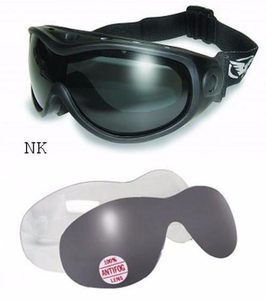 Padded Anti-Fog Motorcycle Goggles Kit-2 LENSES-Fit Over RX Prescription Glasses