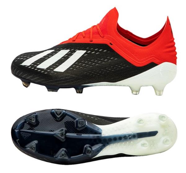 Adidas Hombres X 18.1 FG Botines De Fútbol Negro Rojo Fútbol Zapatos Bota  Spike BB9345 | eBay