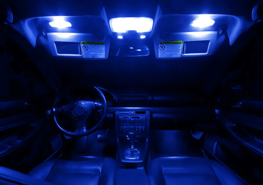 Details About 5 Pieces Blue Led Bulbs Car Interior Light Package Kit Fit 2012 Ford Mustang Gt