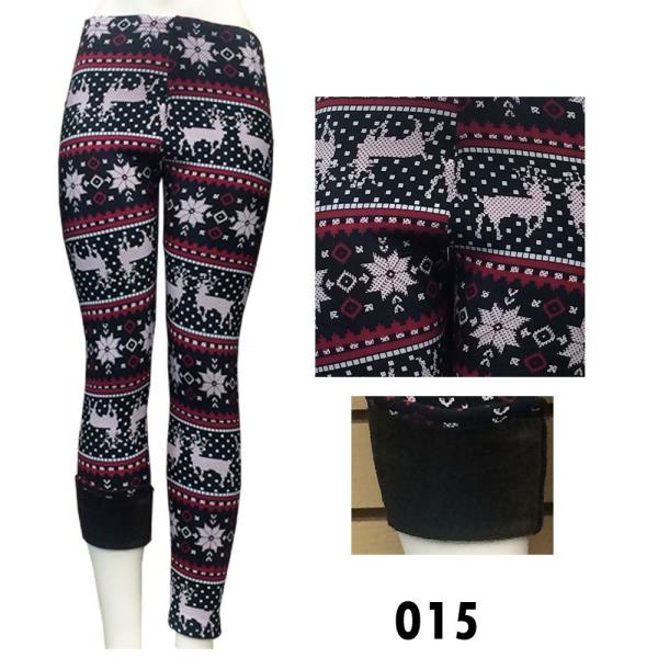 Knitted Nordic Insulated Leggings Thick Warm Winter Ti Pants Snowflakes ...