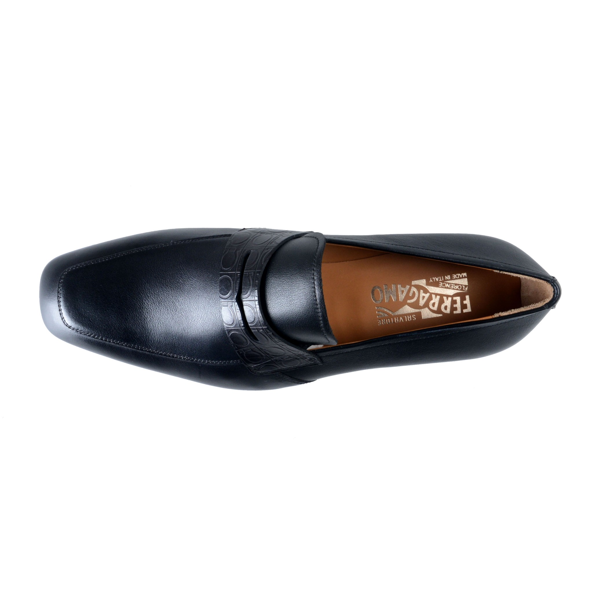 Salvatore Ferragamo "Laramie" Men's Leather Black Loafers Slip On Shoes