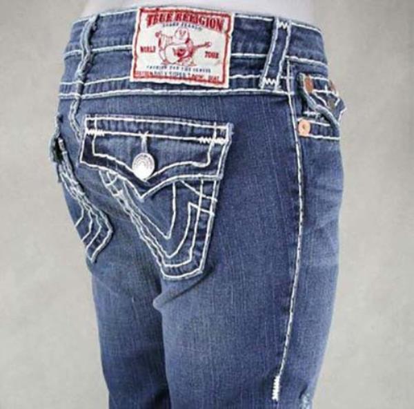True Religion women's jeans Billy Super T Med Laredo white stitch ...
