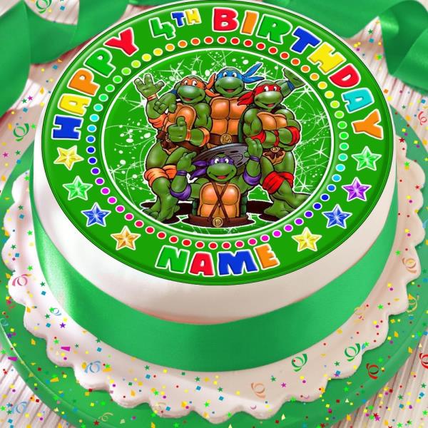 Teenage Mutant Ninja Turtles Cup Cake Scene Toppers Wafer Edible STAND UP CUSTOM