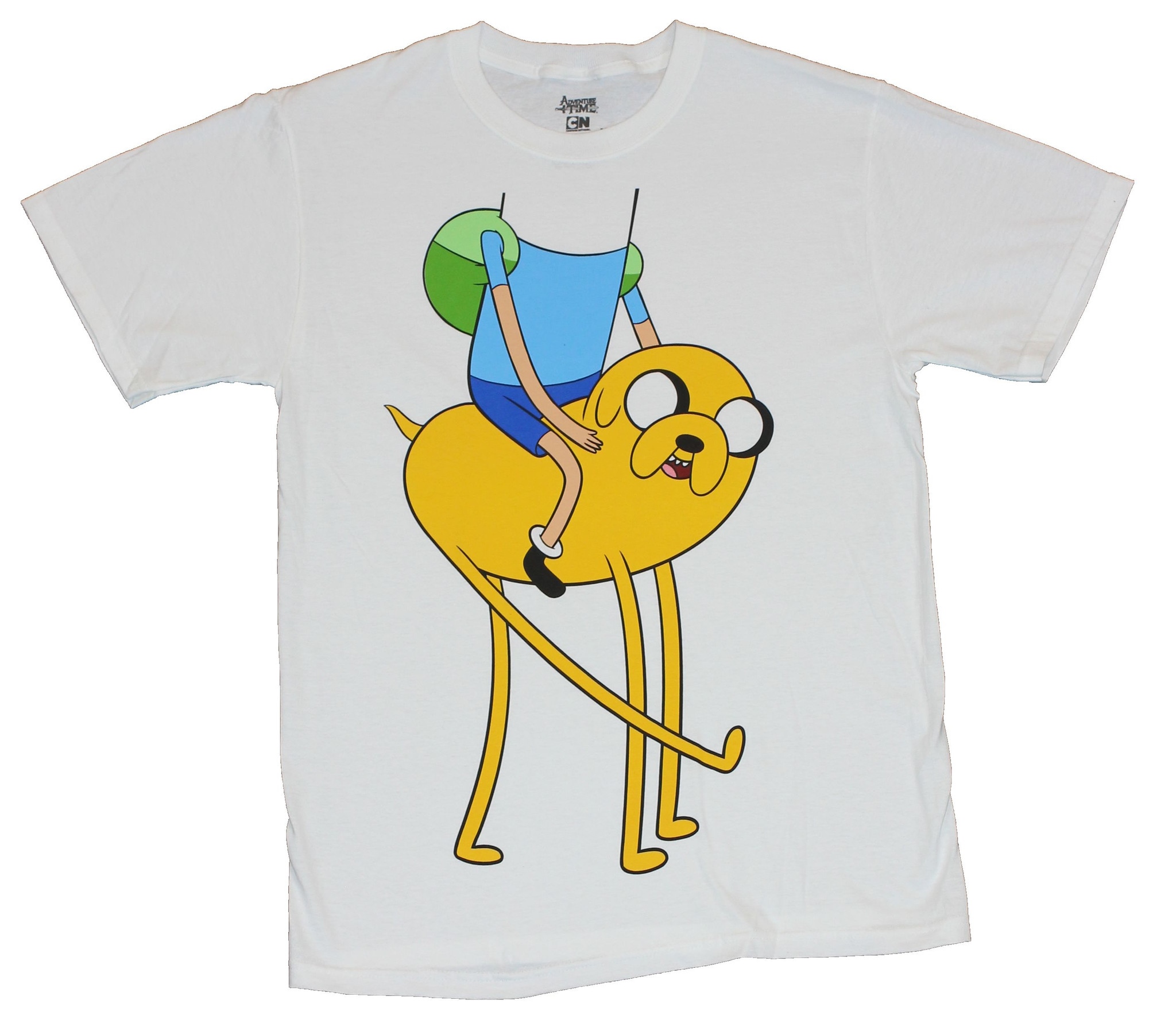 Adventure Time Mens T-Shirt - You are Finn Riding Jake Giiant Image eBay.