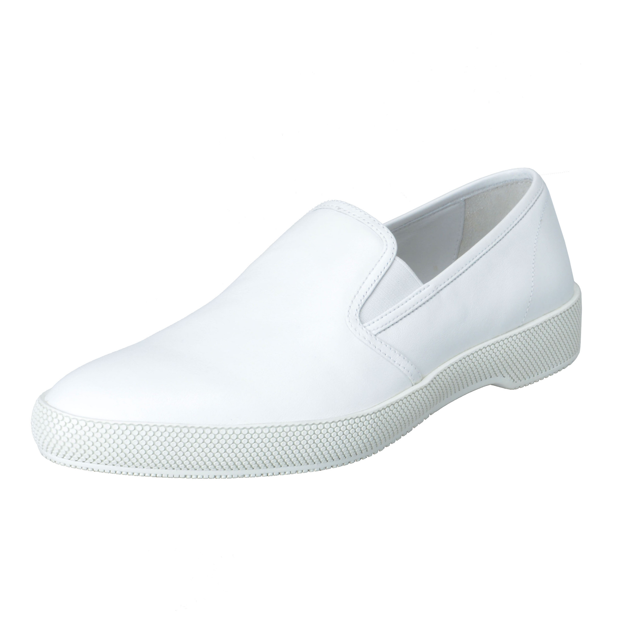 Prada Men's White Leather Loafers Slip 