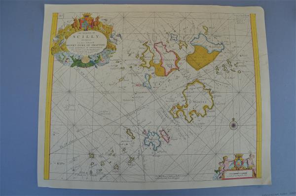 Vintage Marine chart sheet map of The sea coast from Chichester to Christchurch