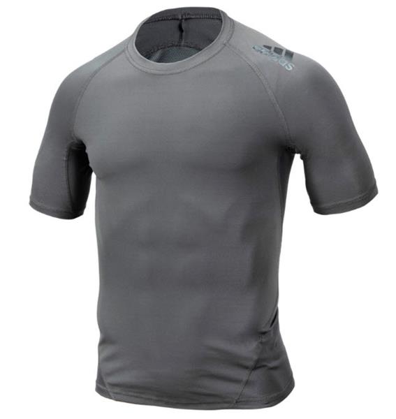 Adidas Men Alpha-skin Sports S/S Shirts Gray Jersey Running Tee ...