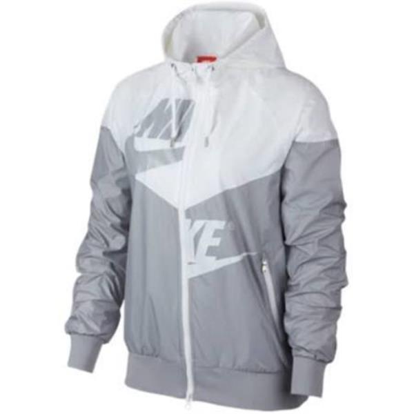 nike windrunner jacket white & grey