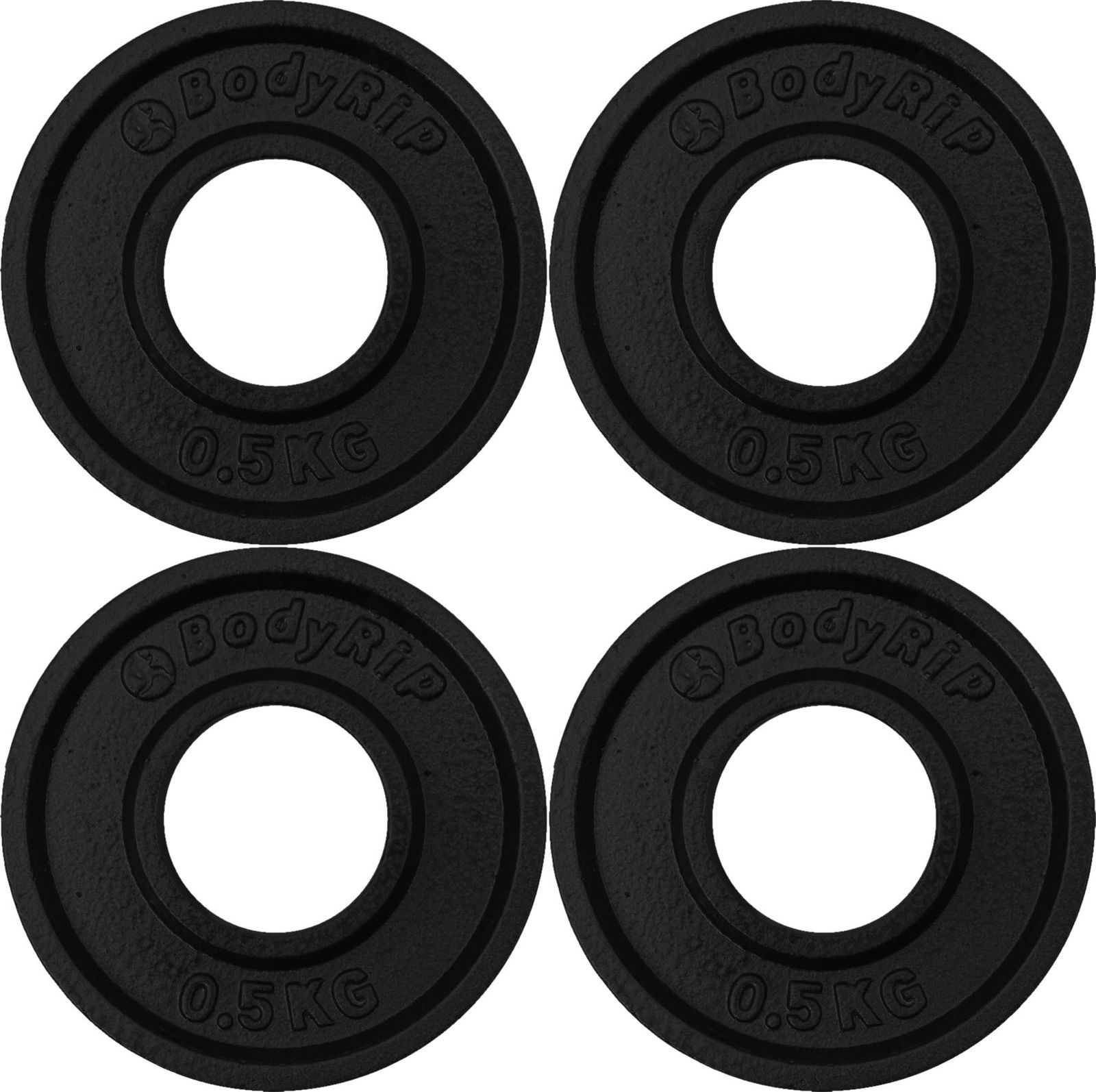 Cast Iron 2 x 0.5Kg Weight Discs 1" clearance hole Plates for 1" Bars