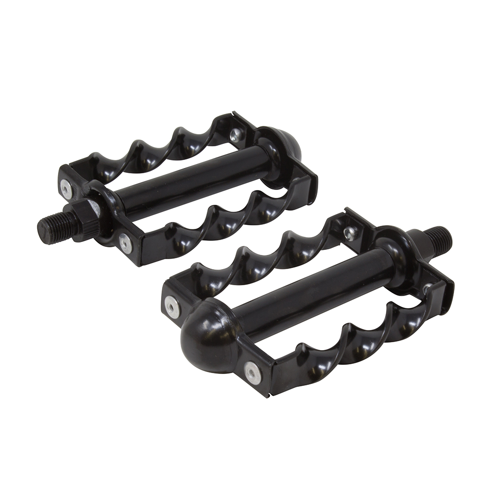 Lowrider Flat Twisted Bicycle Pedals BLACK 1//2/" Chopper Cruiser Show Bike NEW