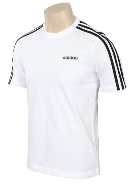 Adidas Men Essentials 3-Stripe Shirts Training White GYM Tee Shirt Jersey  DU0441 | eBay